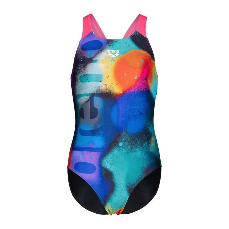 ARENA KIZ ÇOCUK YÜZÜCÜ MAYOSU GIRL'S ARENA SPRAY PAINT SWIMSUIT SWIM PRO BACK 010286590