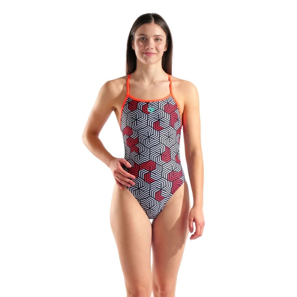 ARENA BAYAN YÜZÜCÜ MAYOSU WOMEN'S ARENA GEOMETRY SWIMSUIT SWIM BOOSTER BACK 010178540
