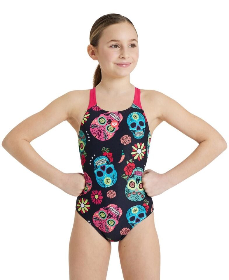 ARENA KIZ ÇOCUK ANTRENMAN MAYOSU G CRAZY SKULLS CARNIVAL JR SWIM PRO BACK ONE PIECE 005008500