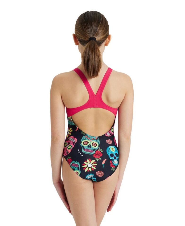 ARENA KIZ ÇOCUK ANTRENMAN MAYOSU G CRAZY SKULLS CARNIVAL JR SWIM PRO BACK ONE PIECE 005008500