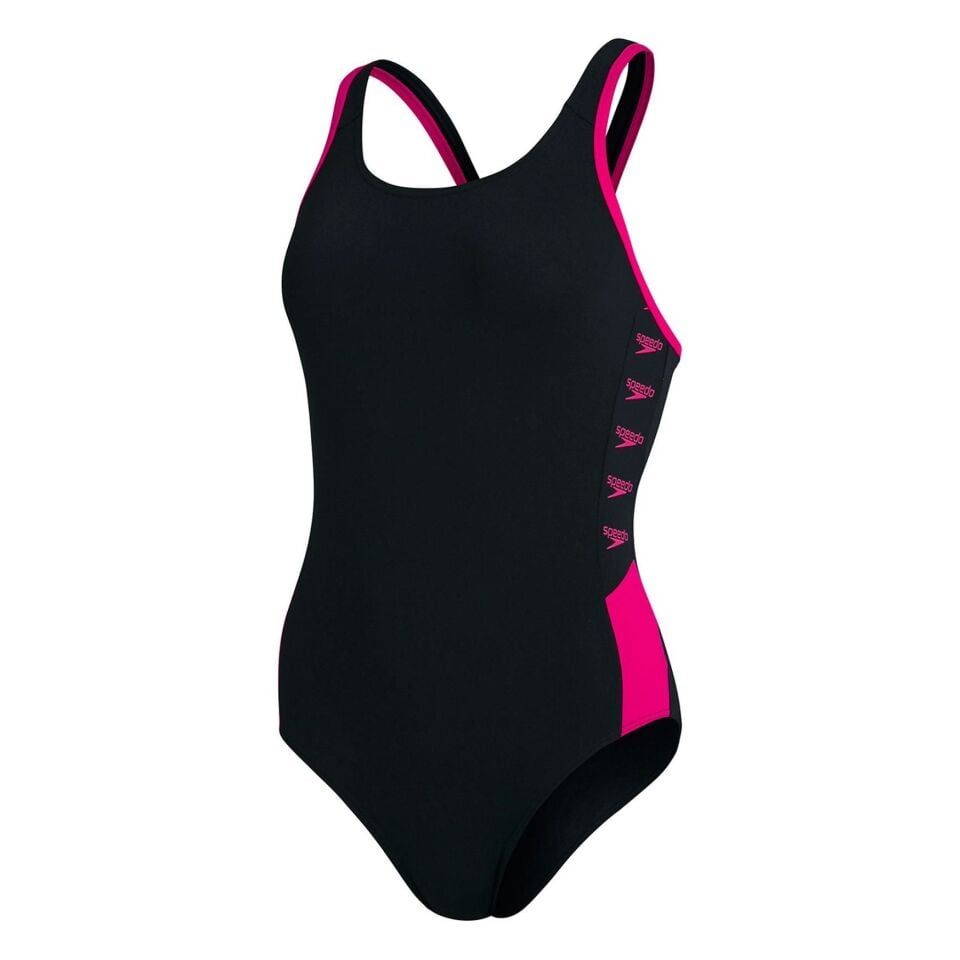 SPEEDO KADIN ANTRENMAN MAYOSU BOOM LOGO SPL MUSCLEBACK AF BLK/PINK 8-12900B344