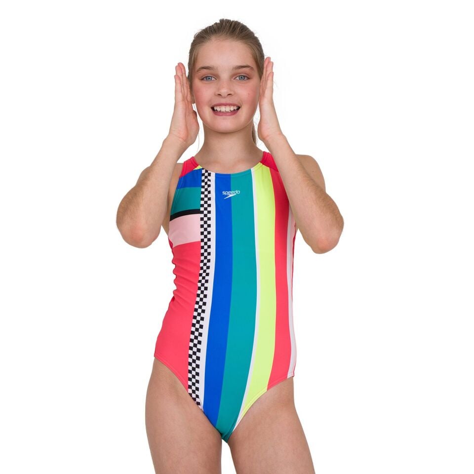 SPEEDO KIZ ÇOCUK ANTRENMAN MAYOSU DIGI PLMT PSBK JF RED/YELLOW 8-12676F375
