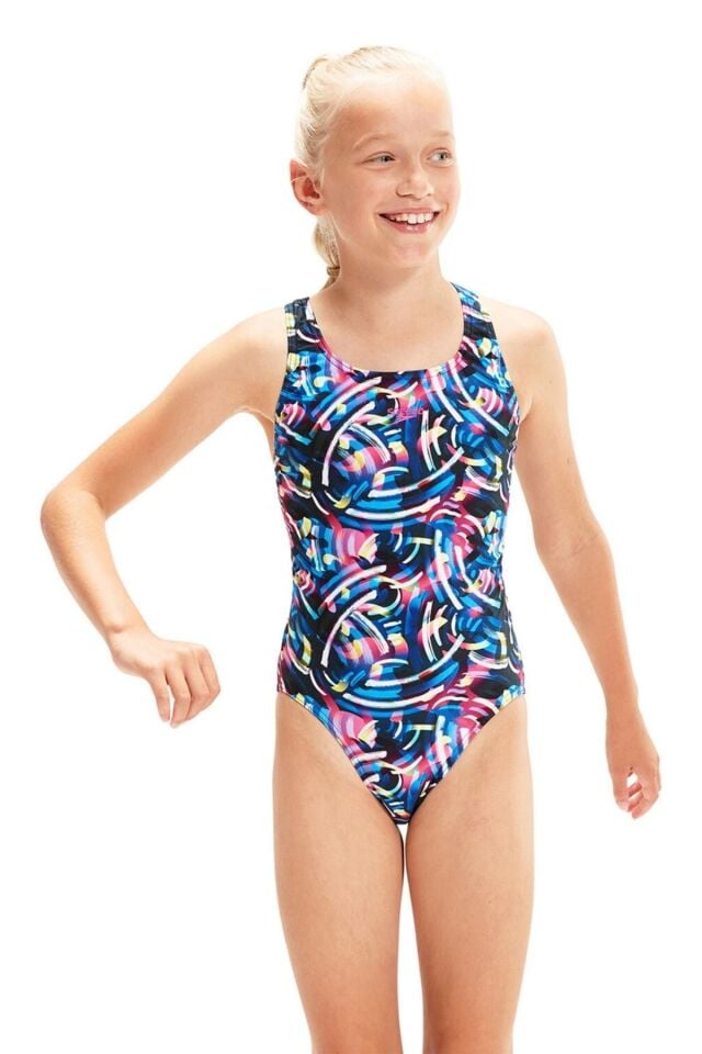SPEEDO KIZ ÇOCUK YÜZÜCÜ MAYOSU DIGI ALV LDBK JF BLACK/BLUE 8-1237714743