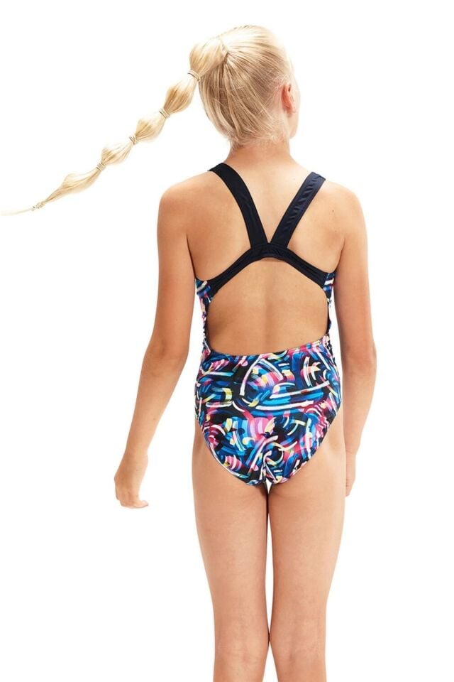SPEEDO KIZ ÇOCUK YÜZÜCÜ MAYOSU DIGI ALV LDBK JF BLACK/BLUE 8-1237714743