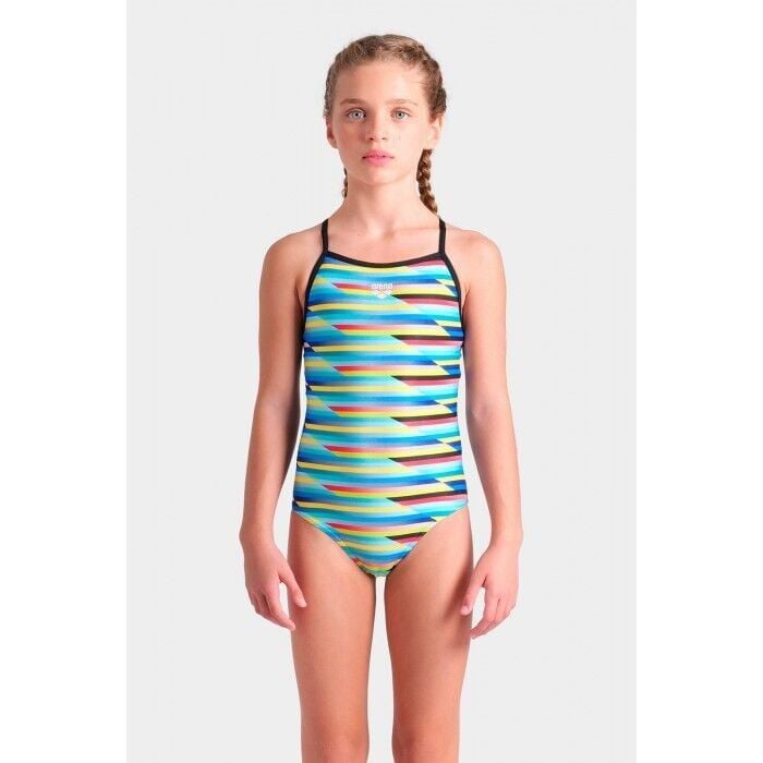 ARENA KIZ ÇOCUK YÜZÜCÜ MAYOSU GIRL'S ARENA RACING STRIPE SWIMSUIT LIGHTDROP BACK 009006550