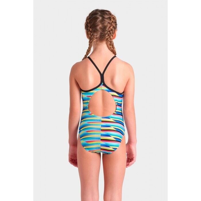 ARENA KIZ ÇOCUK YÜZÜCÜ MAYOSU GIRL'S ARENA RACING STRIPE SWIMSUIT LIGHTDROP BACK 009006550