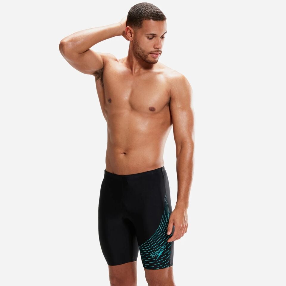 SPEEDO ERKEK JAMMER YÜZÜCÜ MAYOSU MEDLEY LOGO JAM AM BLACK/GREEN 8-1135506874