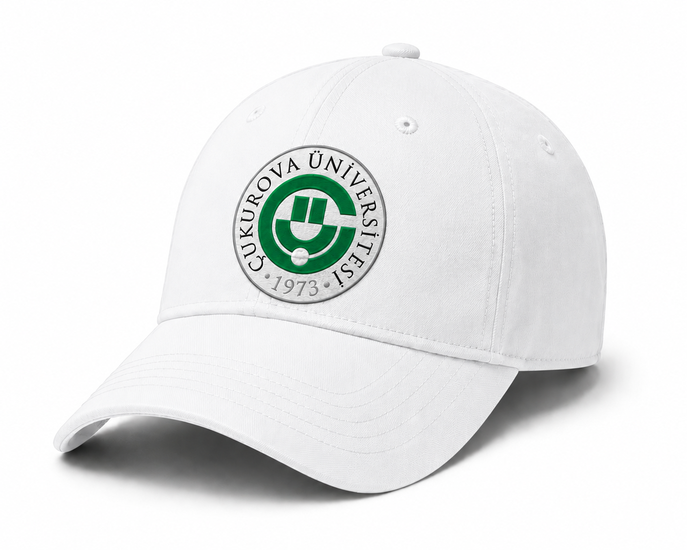 Çukurova Üniversitesi Logo Baskılı Spor Şapka Beyaz