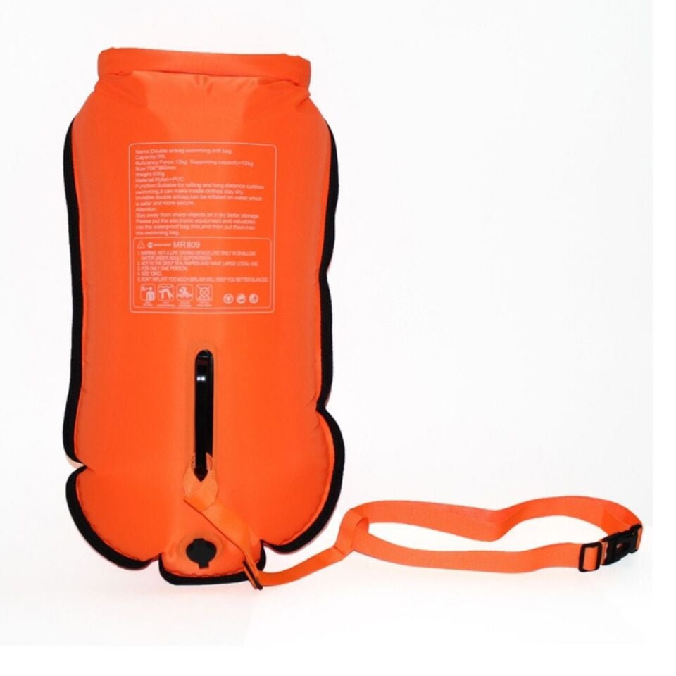 Dry Açık Su Yüzme Şamandıra Swimbuoy 809 Çift Hava Yastıklı SWIM BUOY 20L 37x68 Cm 12KG