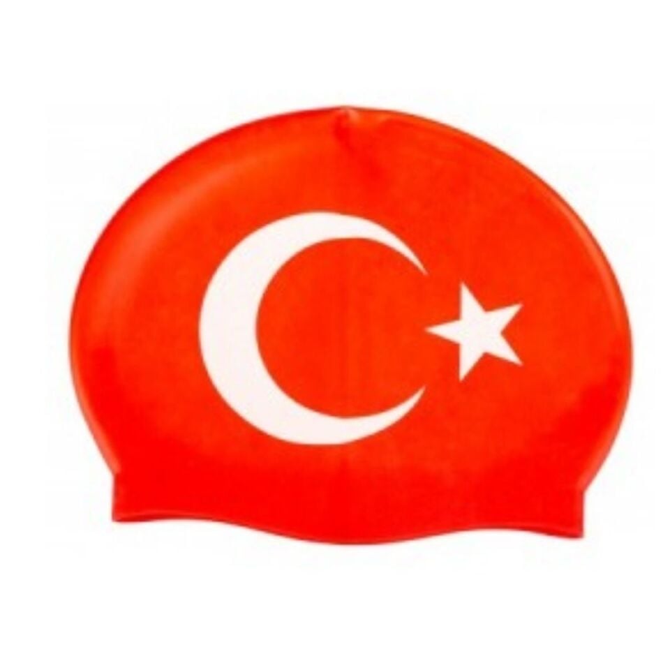 Kırmızı Bone Üzerine Ay Yıldız Baskılı Bone