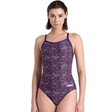 ARENA BAYAN YÜZÜCÜ MAYOSU WOMEN'S ARENA ABSTRACT TILES SWIMSUIT LIGHTDROP 007141417
