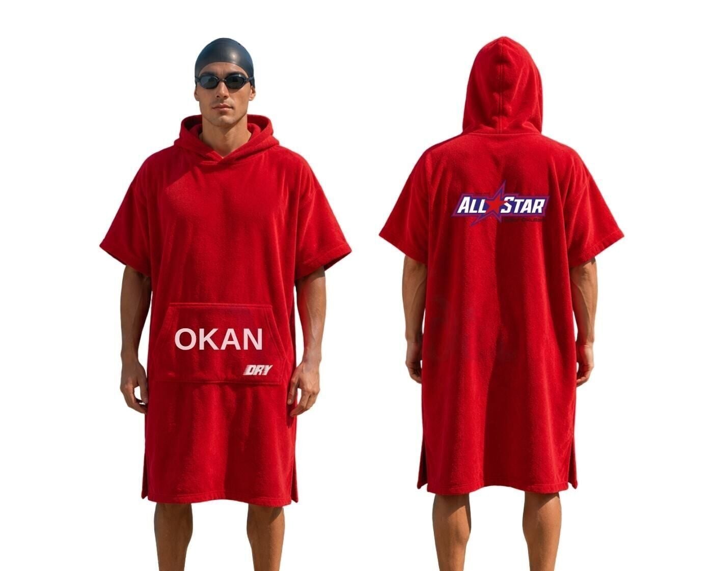 AllStar Spor Okulları Özel Tasarım Baskılı Dry Panço Kırmızı