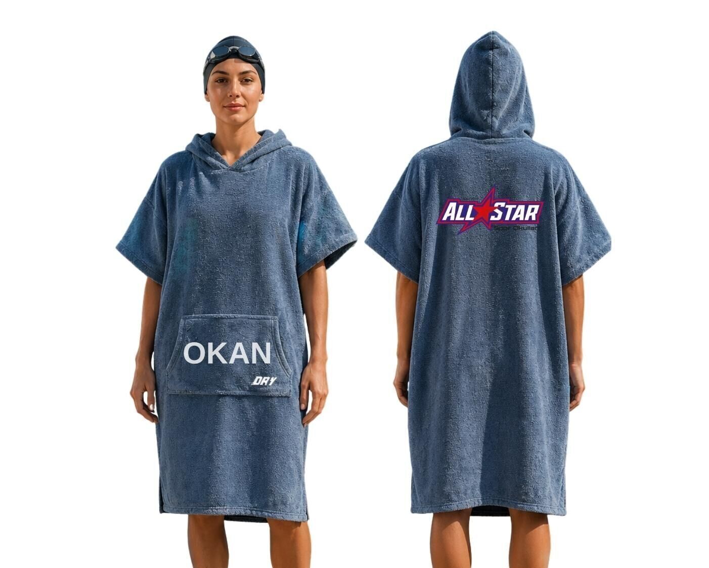 AllStar Spor Okulları Özel Tasarım Baskılı Dry Panço Gri