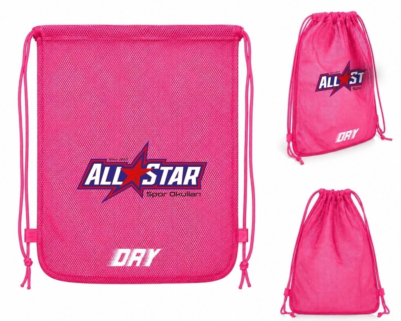 AllStar Spor Okulları Logo Baskılı  Dry File Çanta  Pembe