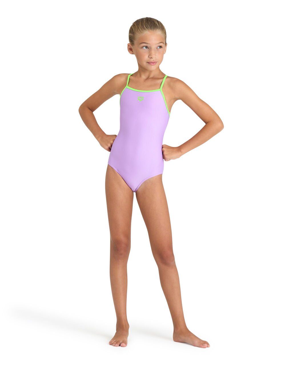 ARENA KIZ ÇOCUK YÜZÜCÜ MAYOSU GIRL'S ARENA SWIMSUIT LIGHT DROP SOLID 005919900 YZM UK BEDEN