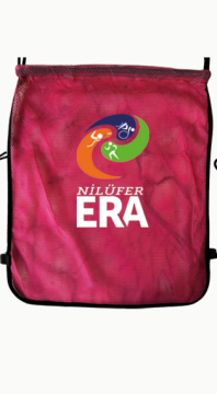 LOGO BASKILI DRY PEMBE FİLE ÇANTA BÜZGÜLÜ SIRT ASKILI - CEPSİZ