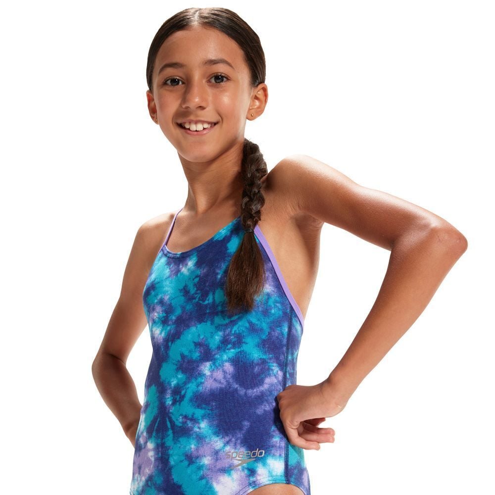 SPEEDO KIZ ÇOCUK YÜZÜCÜ MAYOSU ALOV DIGI LLNBK 1PC JF BLUE/PURPLE 8-00331415142 YZM