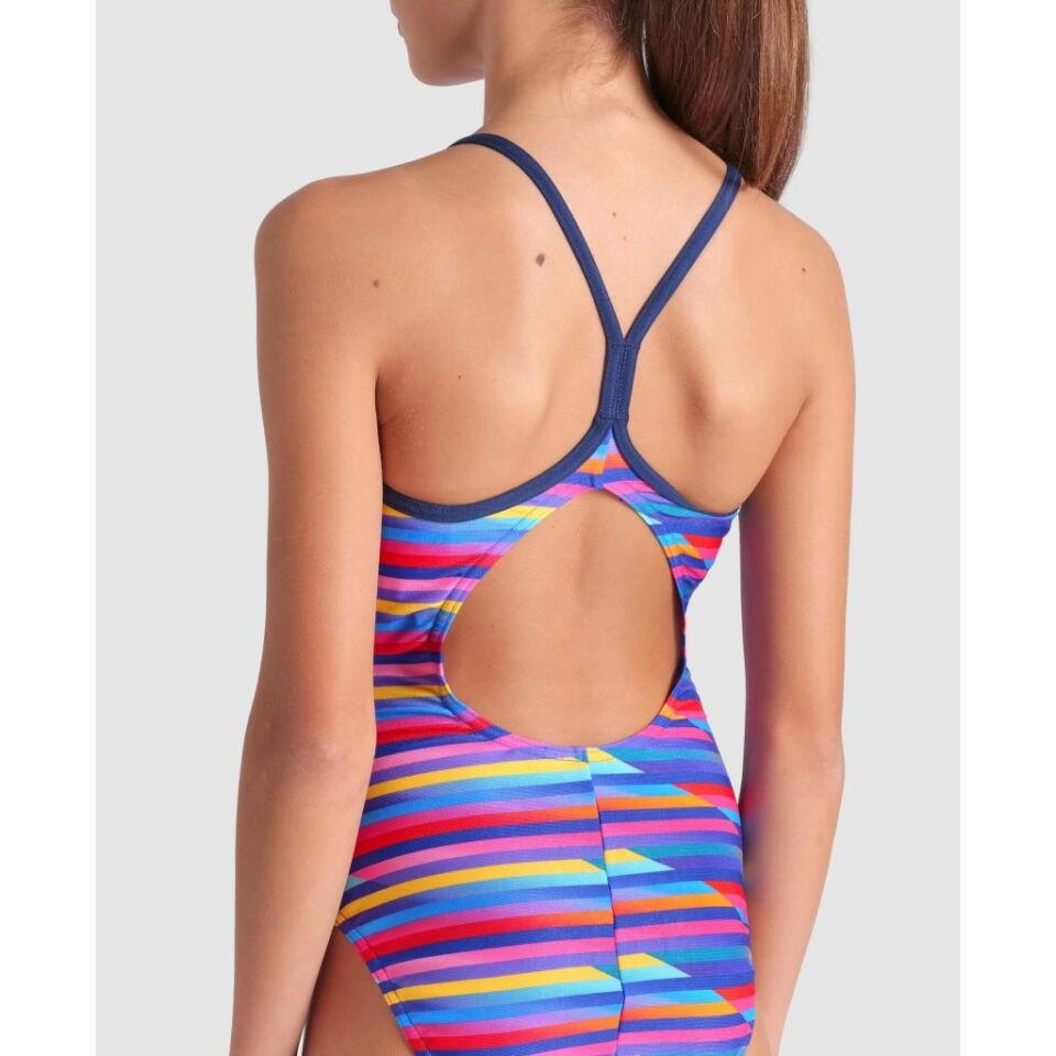 ARENA KIZ ÇOCUK YÜZÜCÜ MAYOSU GIRL'S ARENA RACING STRIPE SWIMSUIT LIGHTDROP BACK 009006570